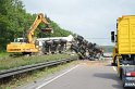 LKW umgestuerzt A 1 Rich Saarbruecken P157